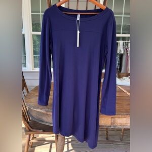 Korsis Women’s Dress Purple Long Sleeve Cotton Blend Button Detail XL